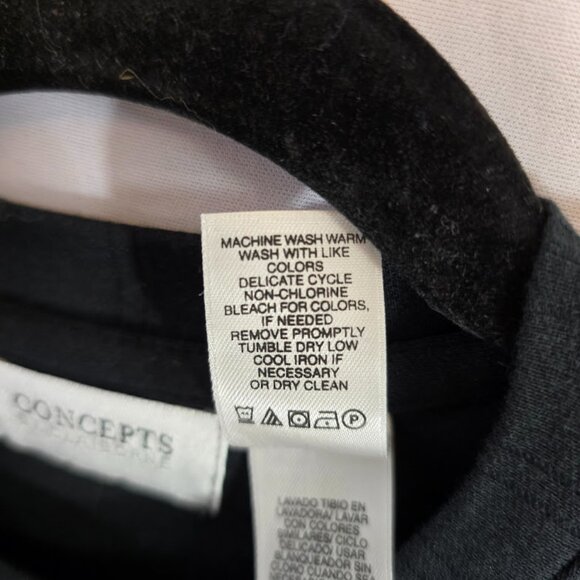 CONCEPTS BY CLAIBORNE MENS BLACK TSHIRT CREWNECK SHORT SLEEVE SIZE MEDIUM NWT - Picture 5 of 6